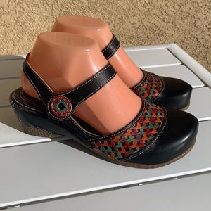 Spring Step L’Artiste black leather sandals size 5.5-6 (European 36)